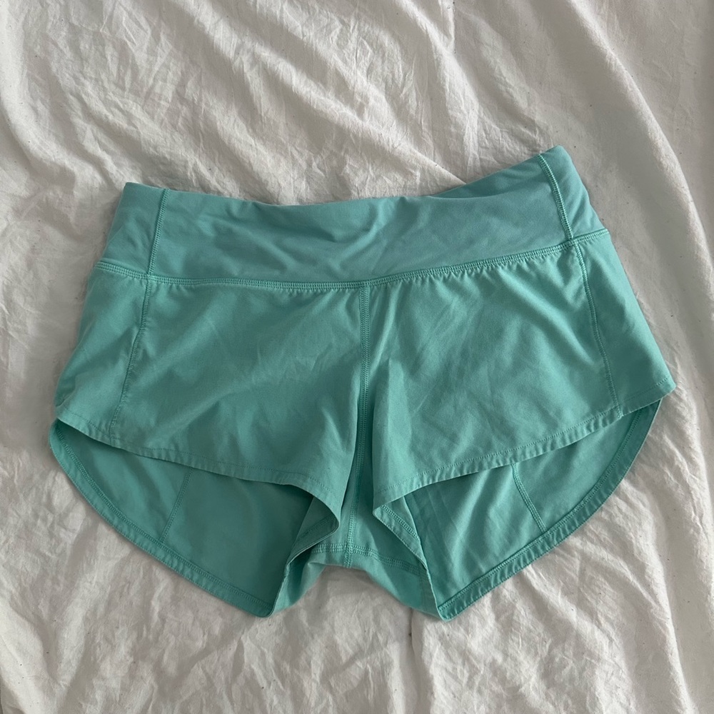 Teal Lululemon Speed Up Shorts